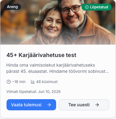 45+ Karjäärivahetuse testi kaart Sparkly Personal Portalis