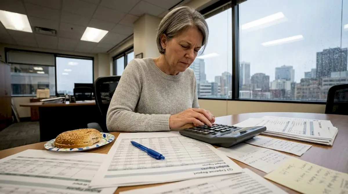 Manager calculating employee turnover costs