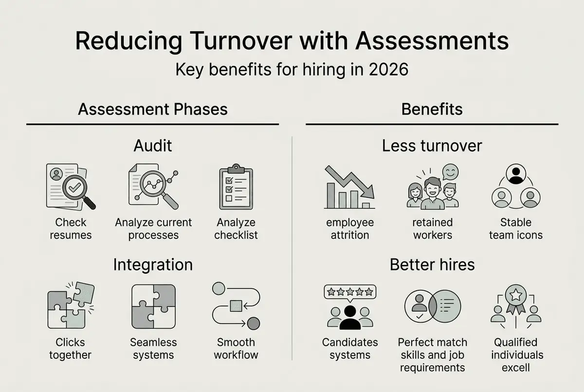 Infographic shows candidate assessment benefits for turnover