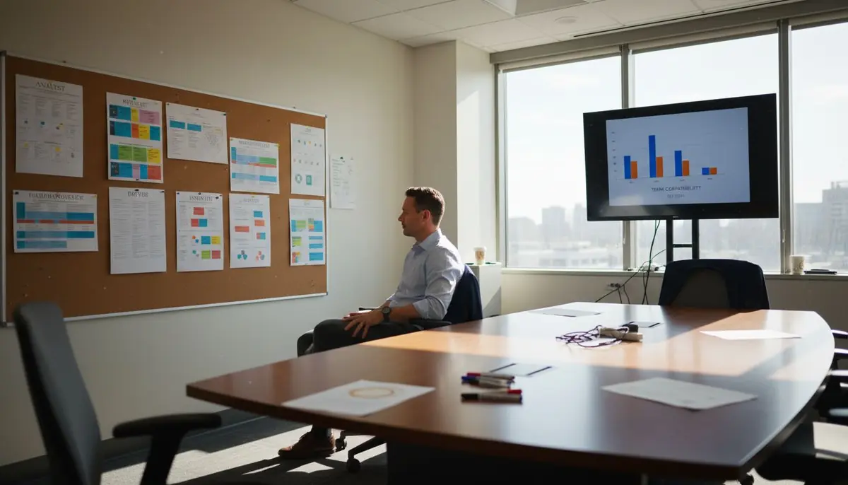Team lead reviews personality data charts