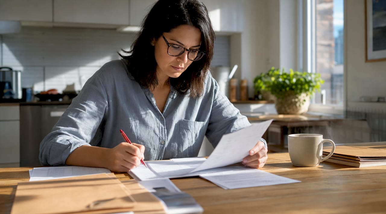 Manager reviewing employee potential documents