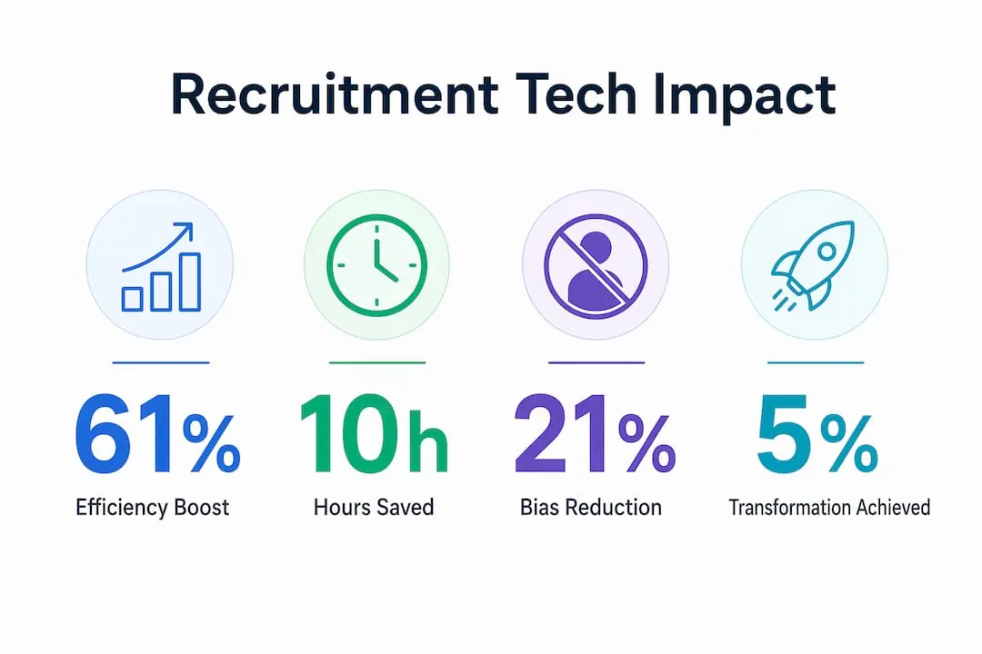 Infographic showing recruitment technology impact statistics