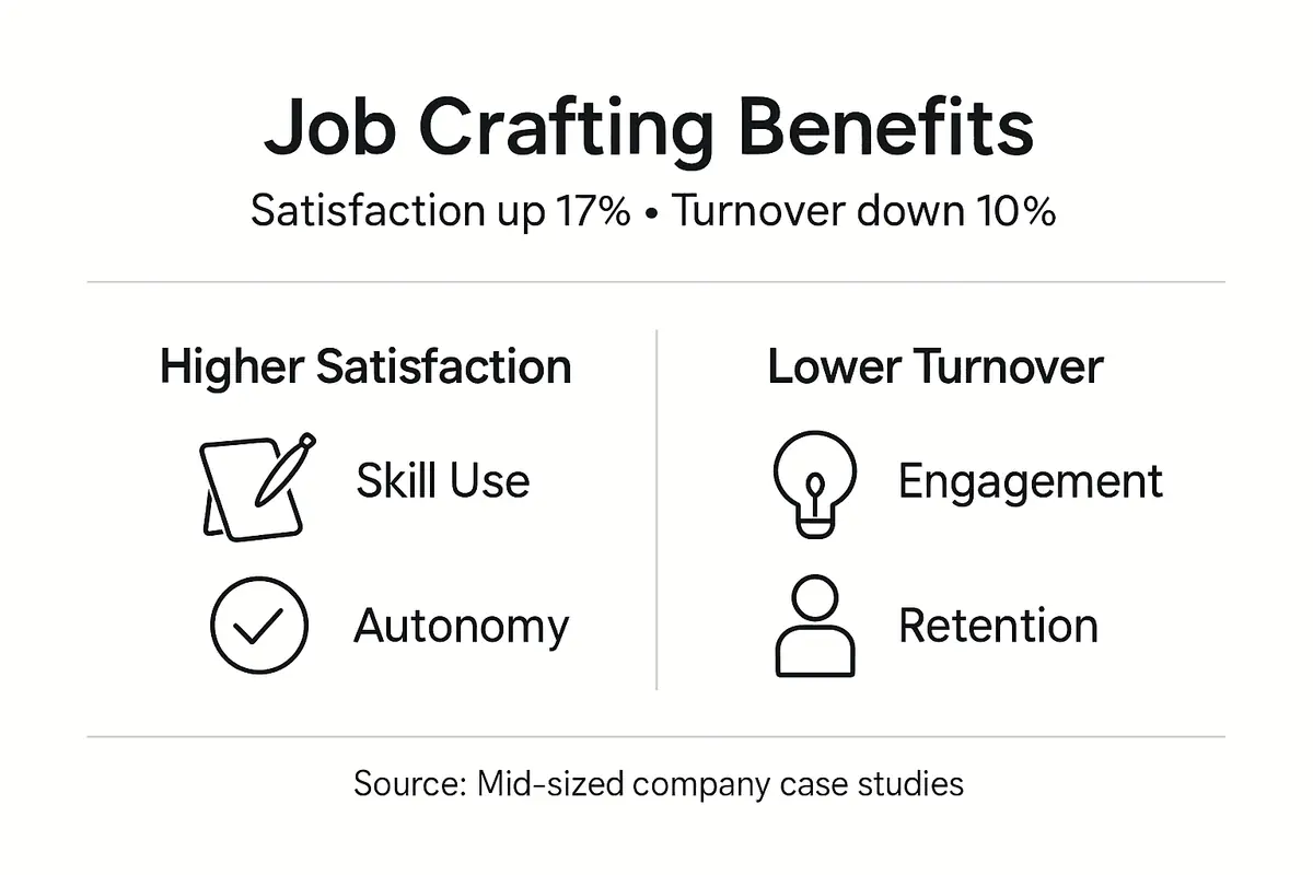 Infographic on job crafting benefits overview