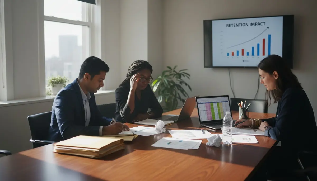 HR professionals reviewing employee assessment tools