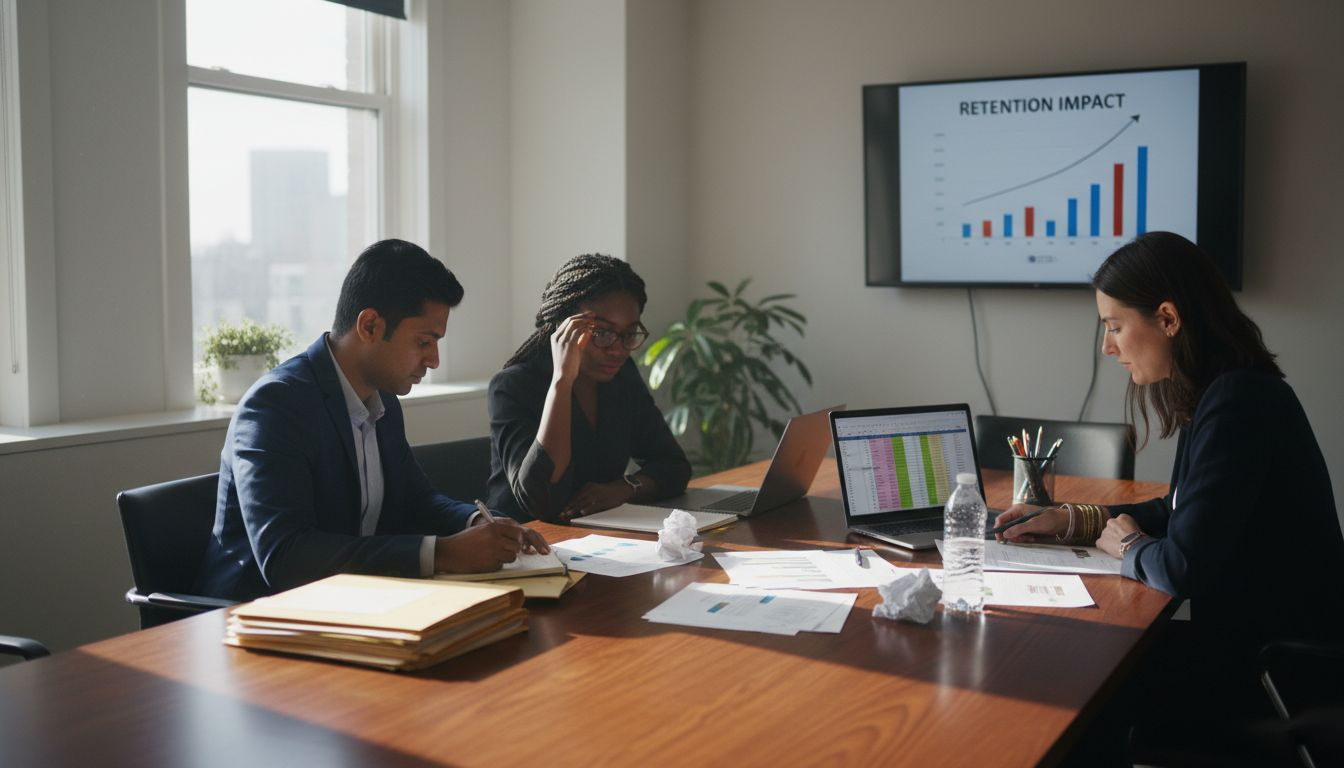 HR professionals reviewing employee assessment tools