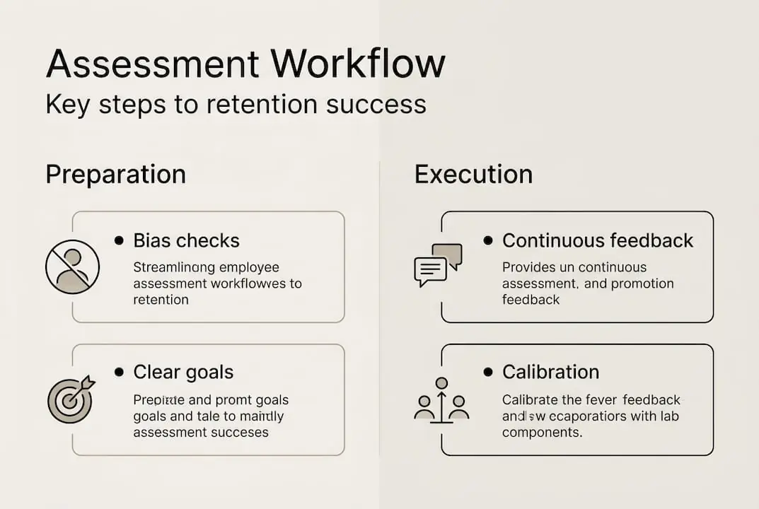 Infographic showing assessment workflow key steps