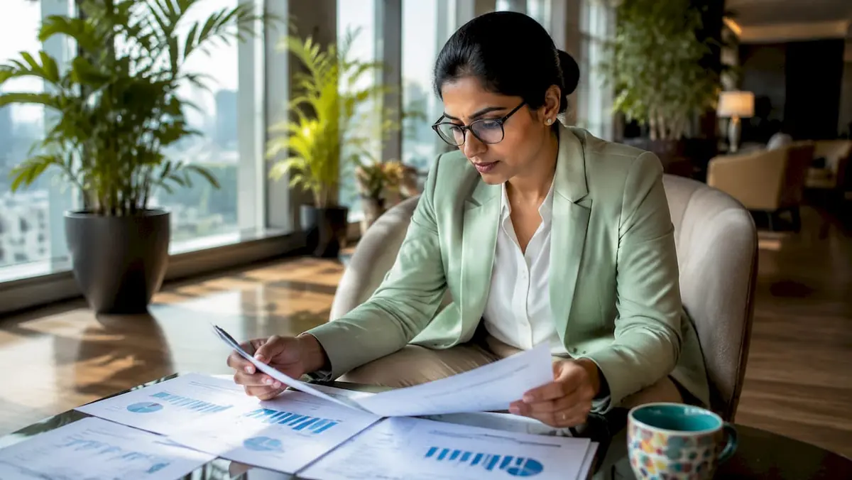 HR manager reviewing AI-driven employee assessment data