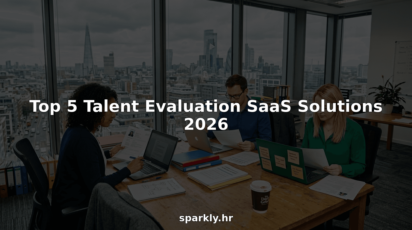 HR team reviewing talent assessments in office