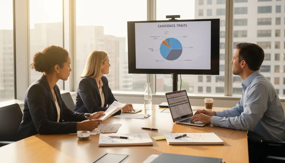 HR team using technology in corner office
