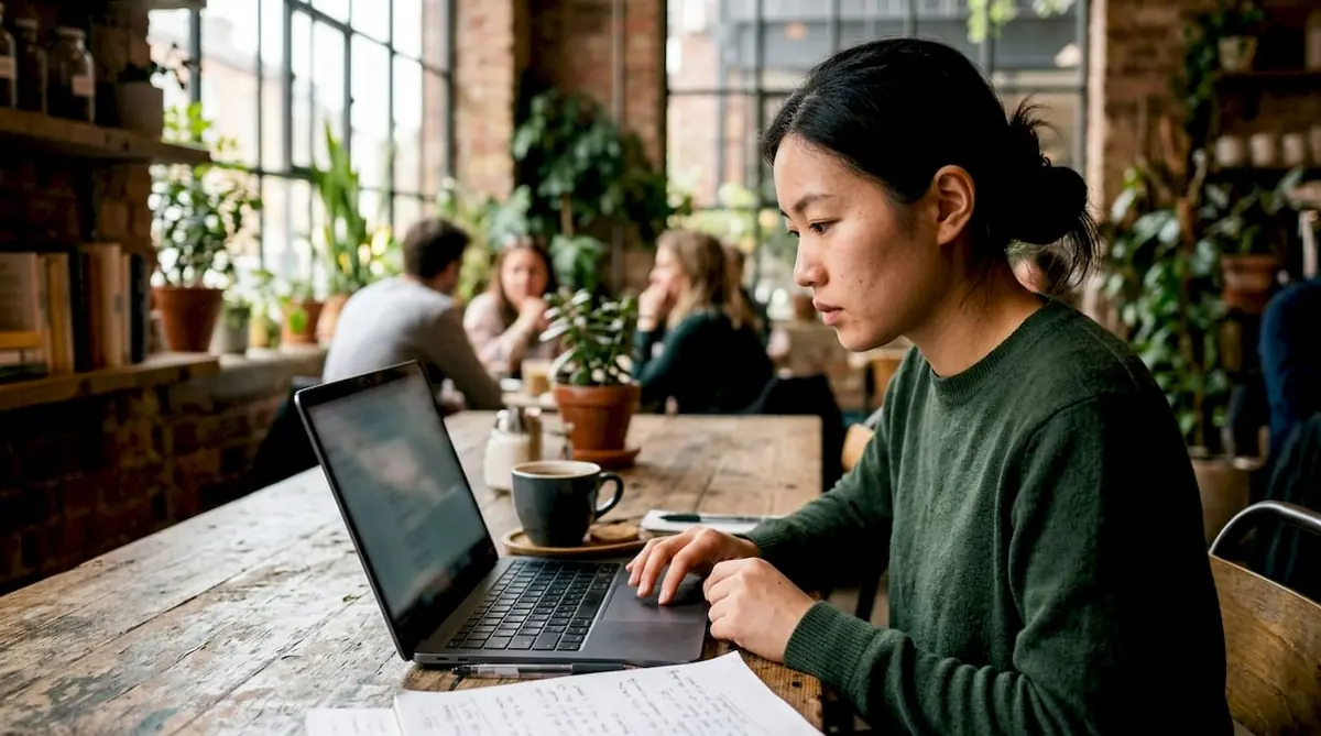 Candidate taking skills test on laptop