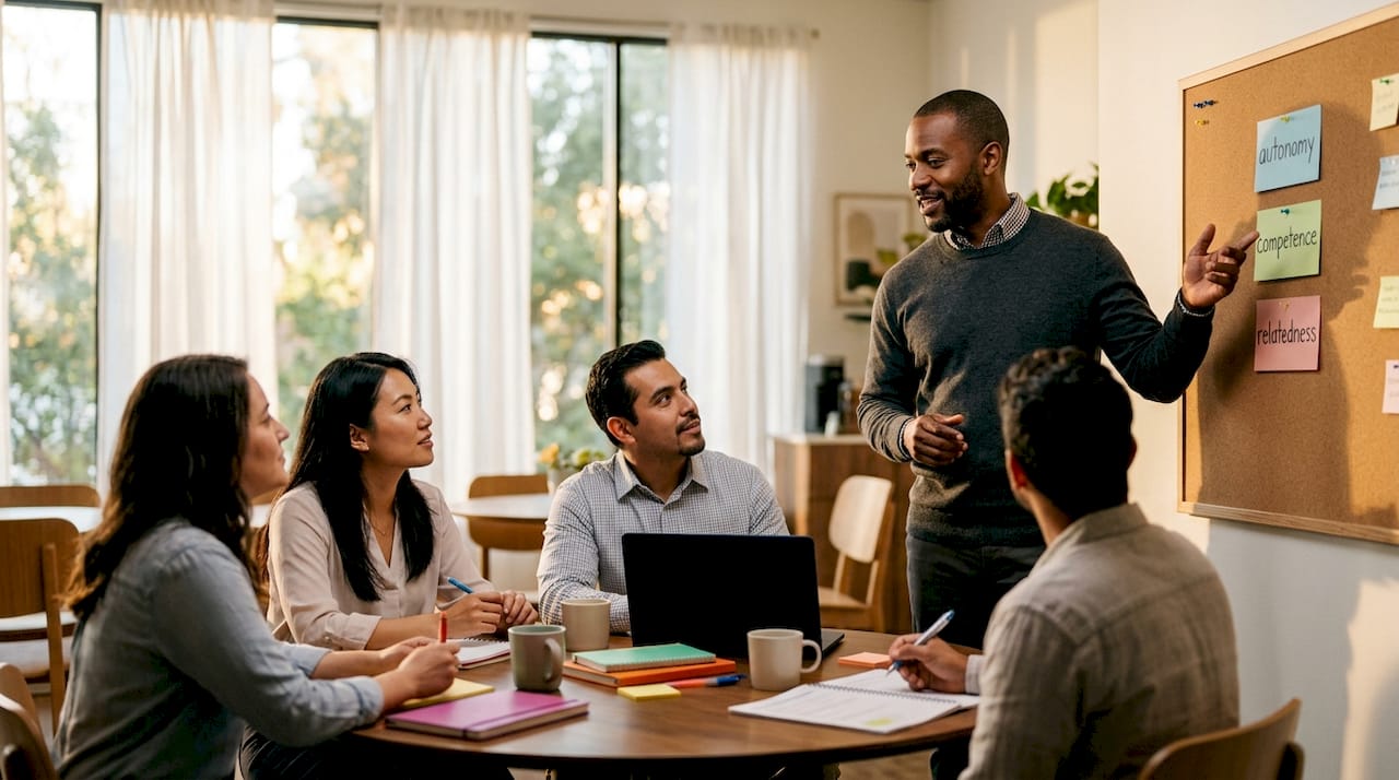HR manager leading self-determination theory training