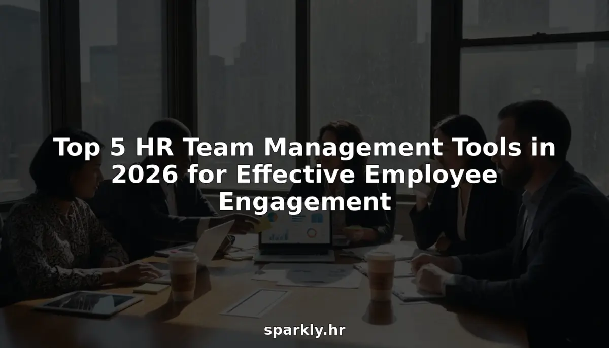 HR team collaborating with management tools in office
