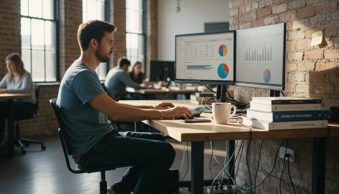 Manager analyzing SaaS talent dashboards