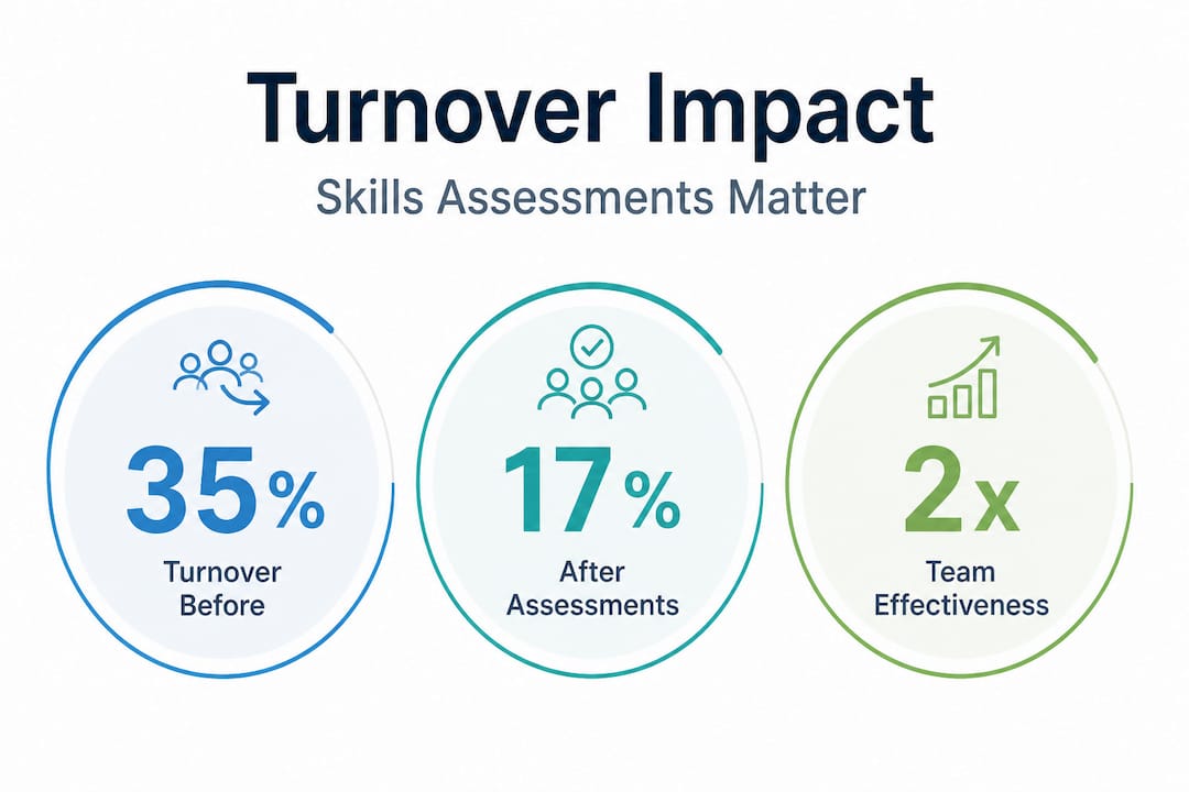 Infographic shows turnover reduction with skills assessments
