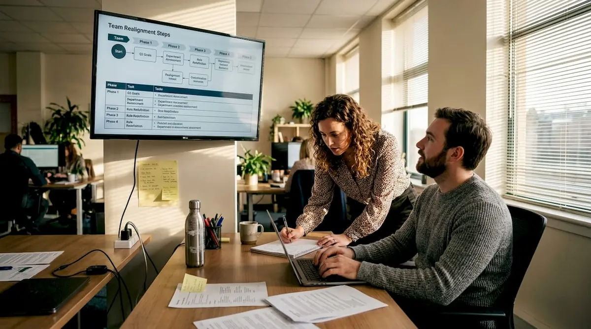HR team reviewing workflow on screen