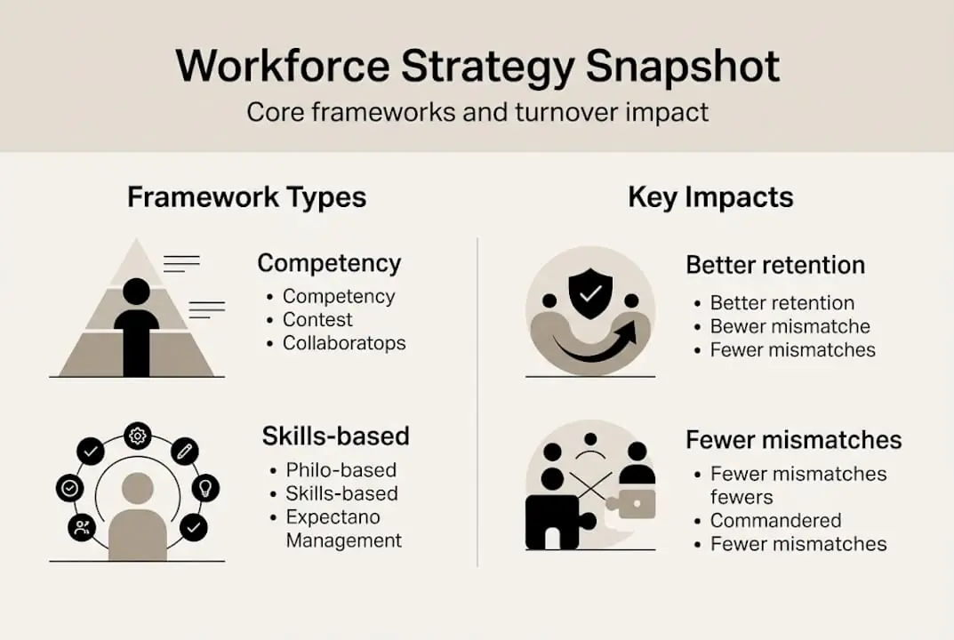 Infographic comparing workforce frameworks and impact