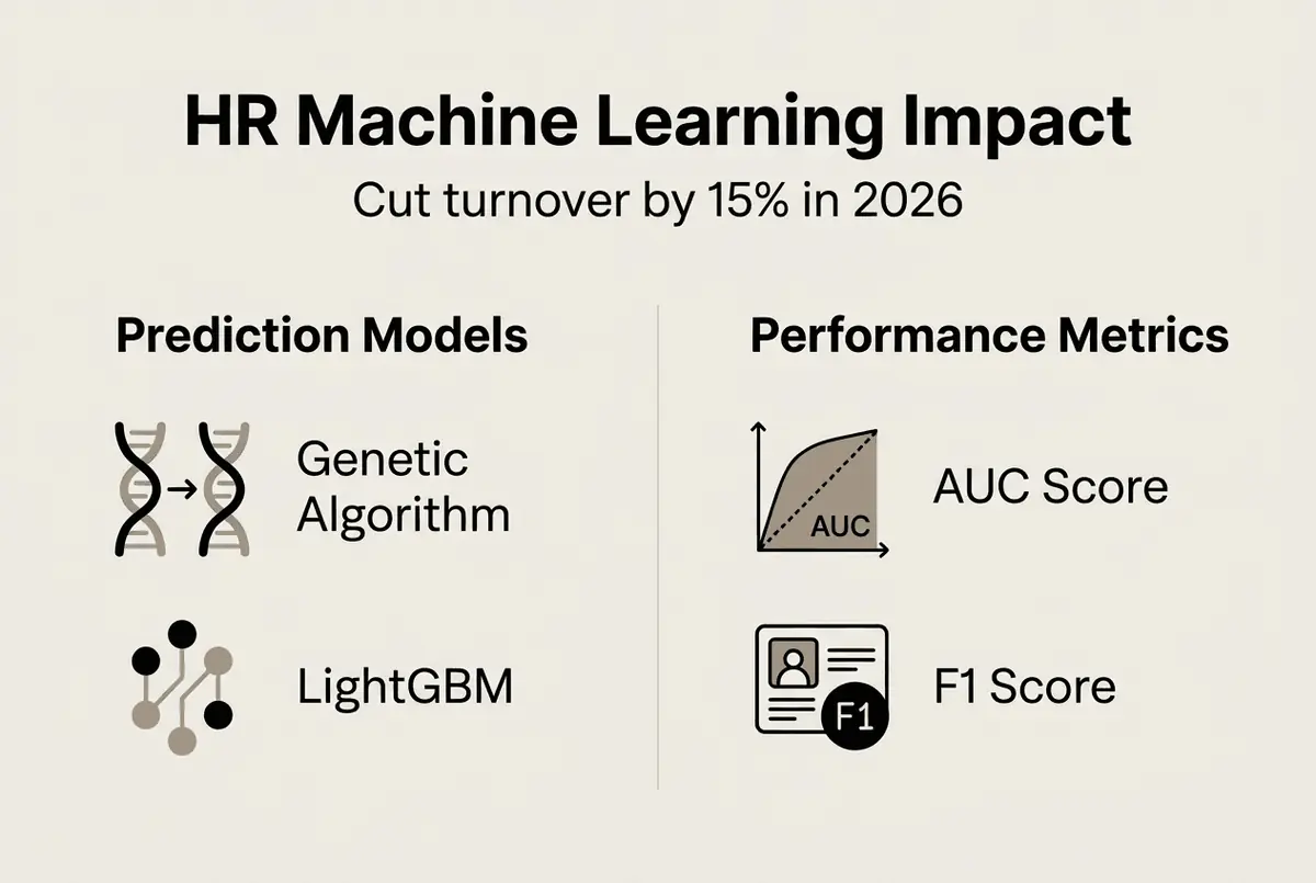 Infographic on HR machine learning impact metrics