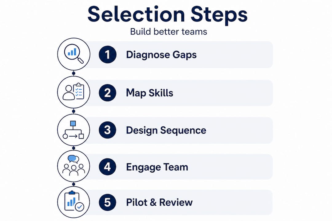 Infographic showing talent selection process steps