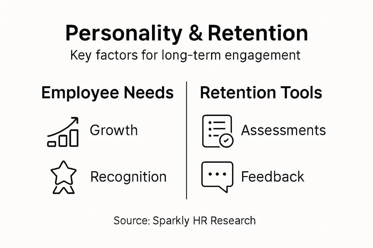 Infographic showing key personality retention factors