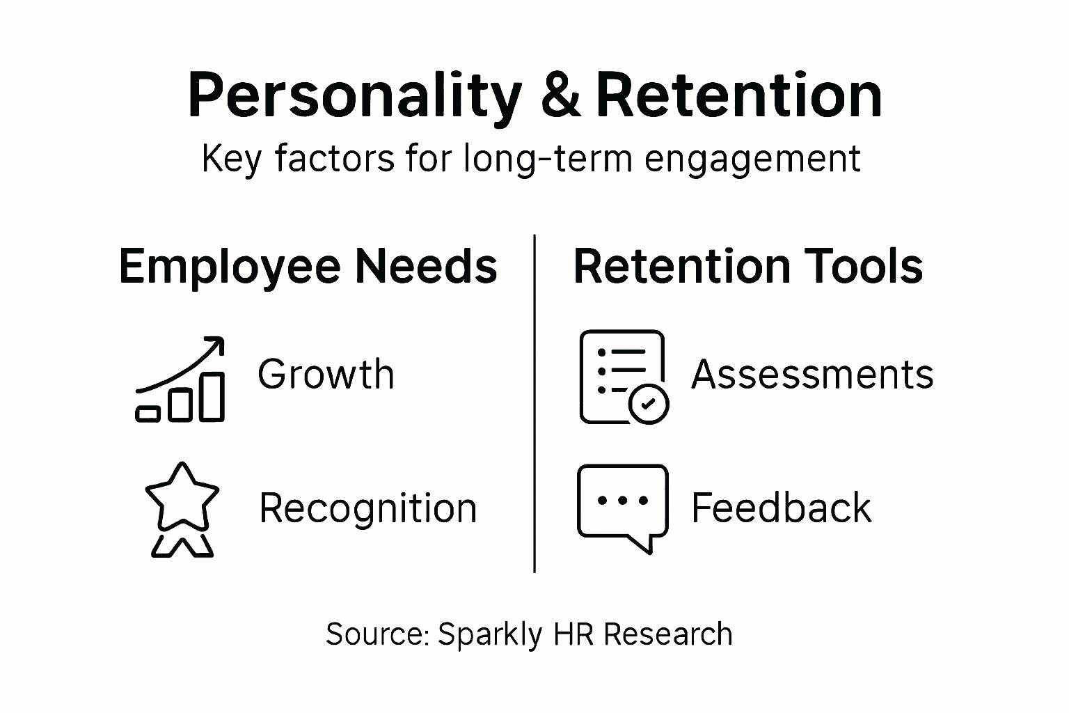 Infographic showing key personality retention factors
