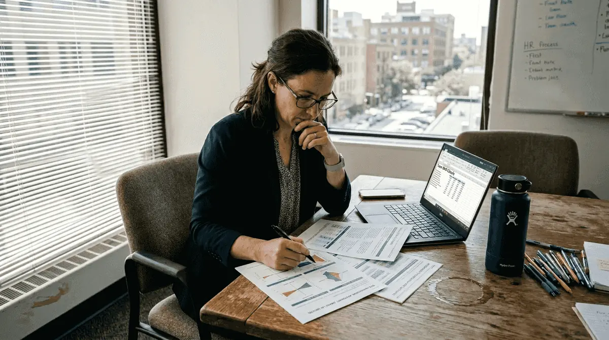 HR manager studying personality assessment results