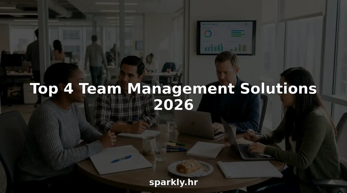 Coworkers collaborating at open-plan office table