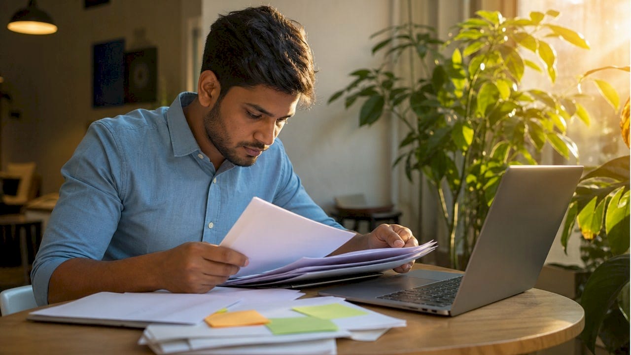 HR professional reviewing applications with AI tools