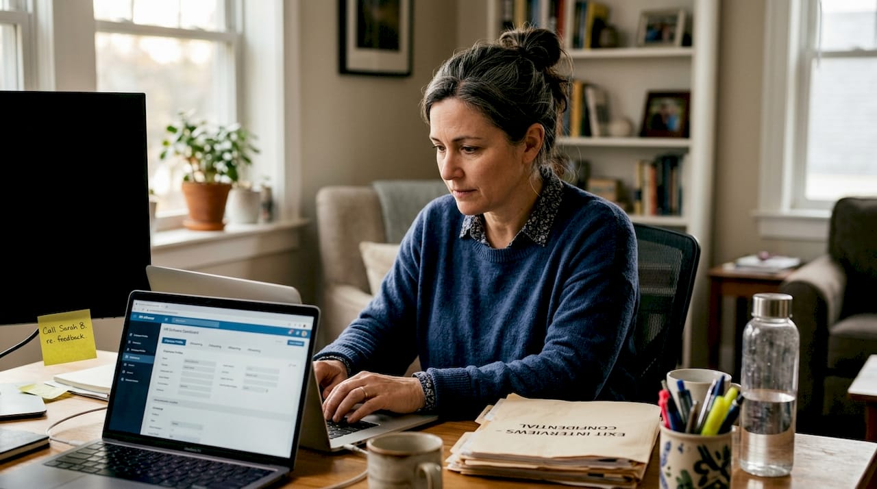 HR manager tracks retention and job redesign