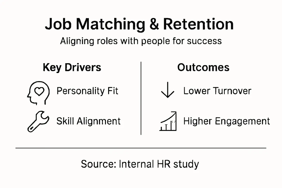 Infographic of key job matching and retention factors