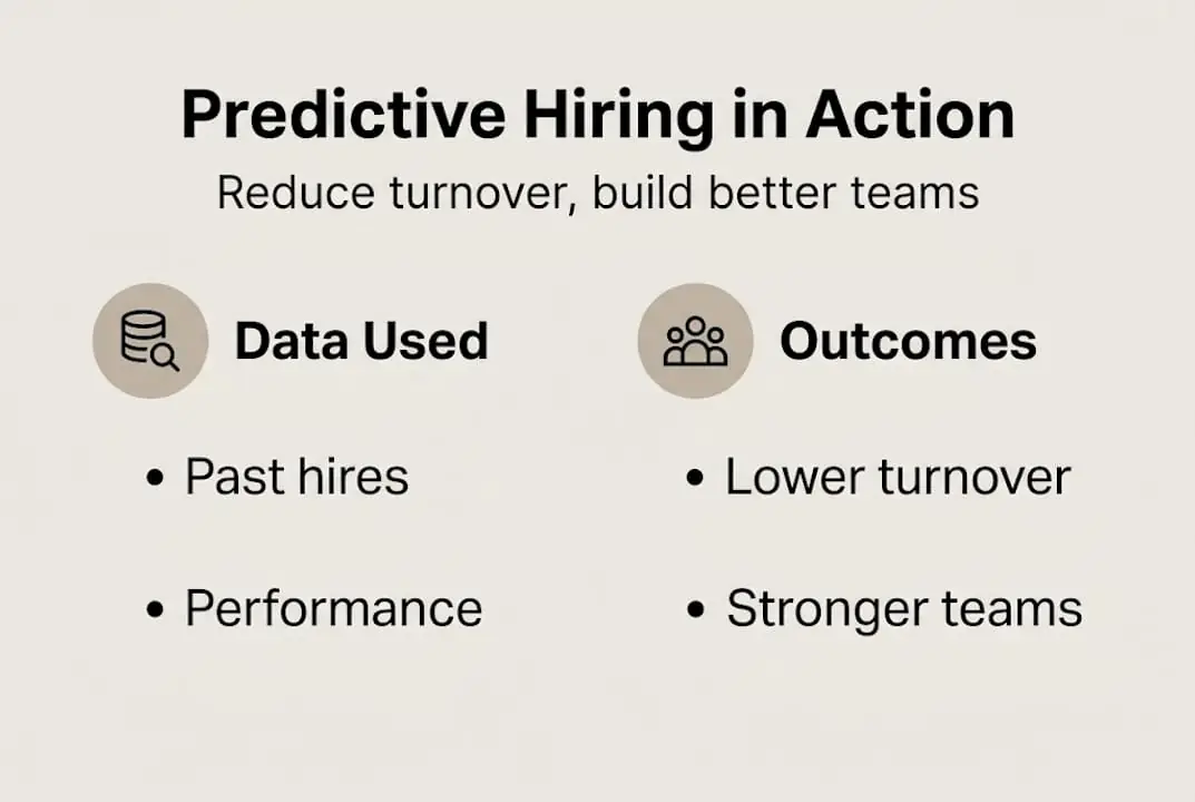 Infographic showing predictive hiring process and benefits